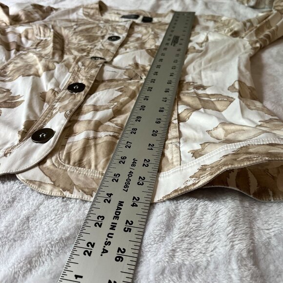 Chico's Additions Womens Beige Floral Button-Front Lightweight Jacket Size 1 - Picture 7 of 8
